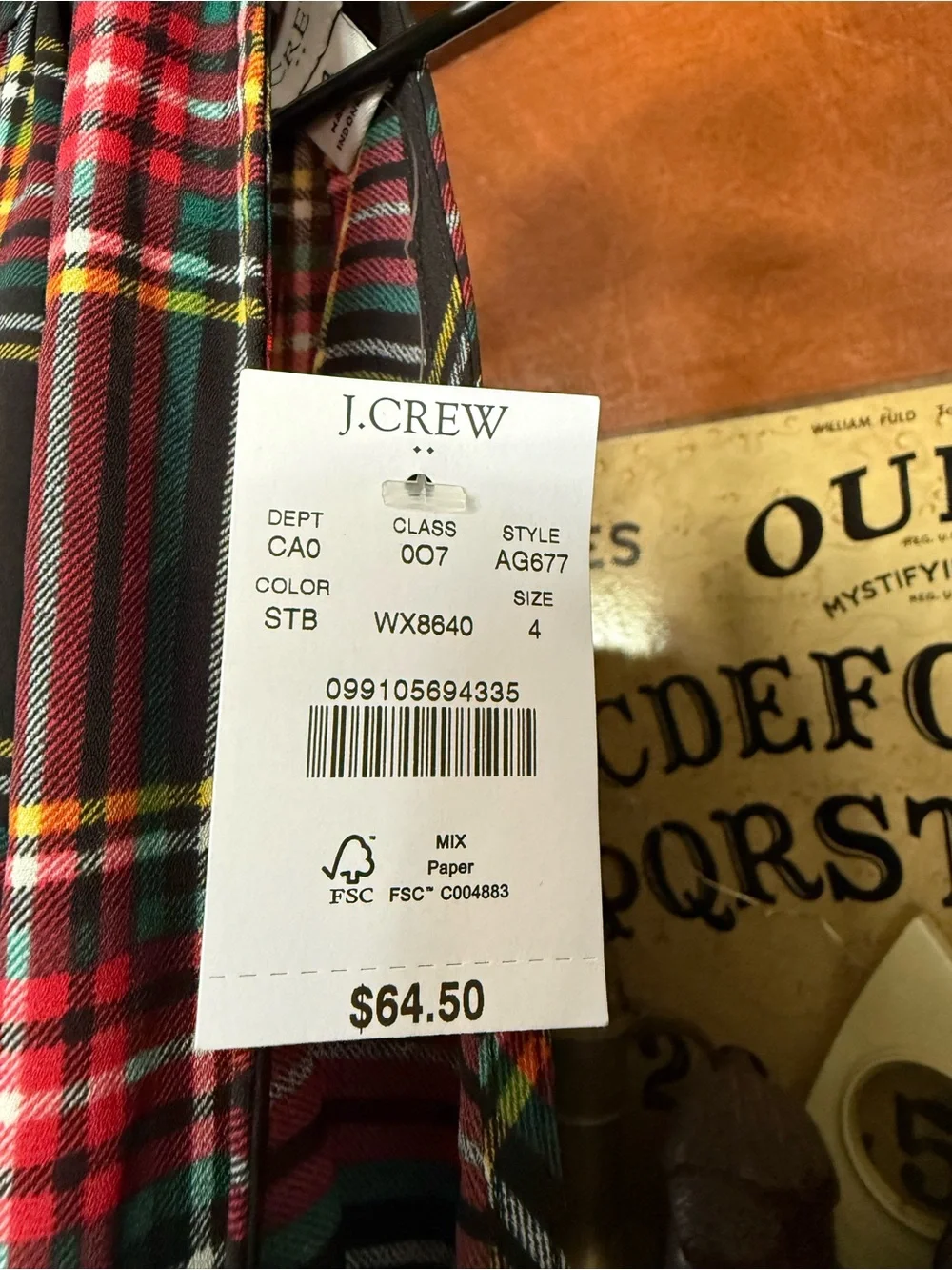 J. Crew - Plaid Tie Neck Halter Top - Black / Red / Green / Yellow - Women’s 4